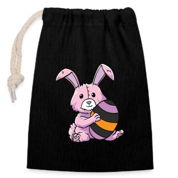 Gothic Rabbit Gothic Rabbit Gothic Easter Emo Goth - Closable cotton gift bag (14x20cm) - black - Front