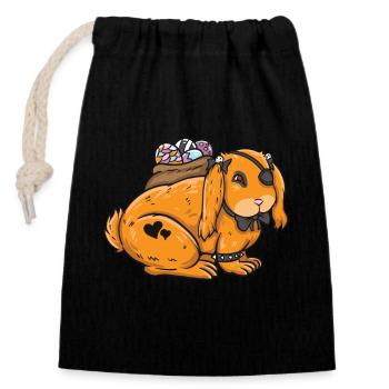 Gothic Rabbit Gothic Rabbit Gothic Easter Emo Goth - Closable cotton gift bag (14x20cm) - black - Front