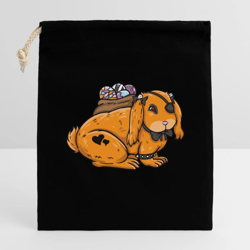Gothic Rabbit Gothic Rabbit Gothic Easter Emo Goth Closable cotton gift bag (14x20cm)