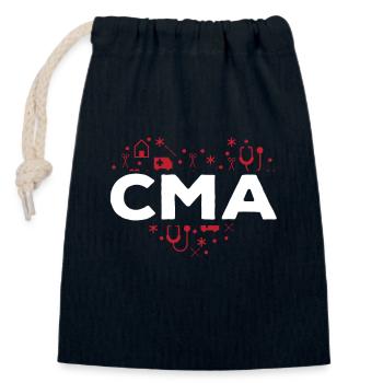 Conception d’assistant médical CMA - Sac cadeau en coton avec cordon (14 x 20 cm) - bleu marine - Devant