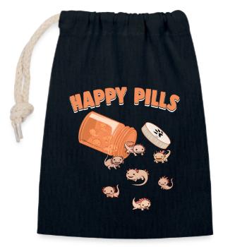 Happy Pills Axolotl Lustige Axolotls Liebhaber Humor Wortspiel - Verschließbarer Geschenkbeutel aus Baumwolle (14x20cm) - Navy - Vorne
