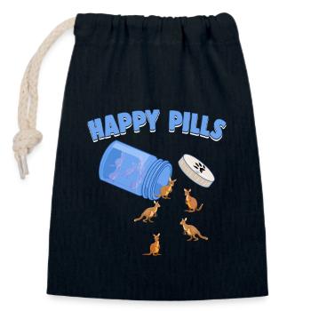 Happy Pills Wallabys Lustige Wallaby-Liebhaber Humor - Verschließbarer Geschenkbeutel aus Baumwolle (14x20cm) - Navy - Vorne
