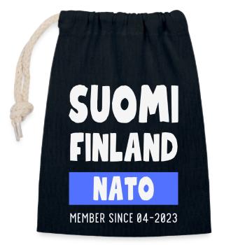 Finnland Finnland NATO - Mitglied 04-2023 - Verschließbarer Geschenkbeutel aus Baumwolle (14x20cm) - Navy - Vorne