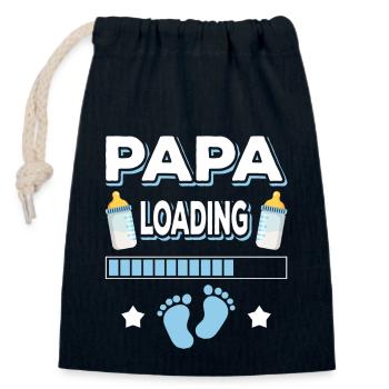 Papa Loading Père Fête des pères - Sac cadeau en coton avec cordon (14 x 20 cm) - bleu marine - Devant