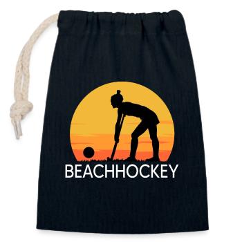 beachhockey beachhockeygirl strandhockey - Verschließbarer Geschenkbeutel aus Baumwolle (14x20cm) - Navy - Vorne