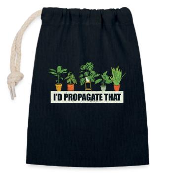 Je propagerais que les plantes jardiniers maison intérieure - Sac cadeau en coton avec cordon (14 x 20 cm) - bleu marine - Devant