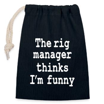 Lustiger Ölfeldarbeiter Zitat Rig Manager - Verschließbarer Geschenkbeutel aus Baumwolle (14x20cm) - Navy - Vorne