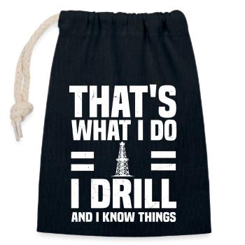 Oilfield workers - Closable cotton gift bag (14x20cm) - navy - Front