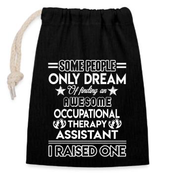 Proud Occupational Therapy Assistant Parent - Closable cotton gift bag (14x20cm) - black - Front