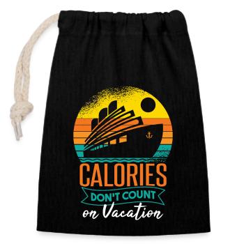 Cruise Ship Calories Don't Count On Vacation - Closable cotton gift bag (14x20cm) - black - Front
