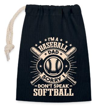 Ich bin ein Baseball-Vater - Verschließbarer Geschenkbeutel aus Baumwolle (14x20cm) - Navy - Vorne