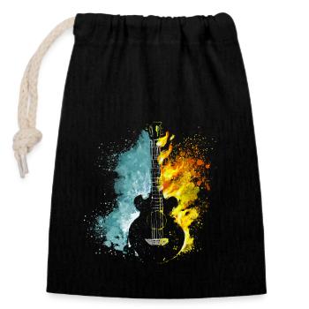 Fire and Water Guitar - Closable cotton gift bag (14x20cm) - black - Front