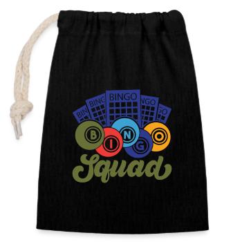 Jeu de cartes de bingo Grand-mère Joueur de bingo Cartes de bingo - Sac cadeau en coton avec cordon (14 x 20 cm) - noir - Devant