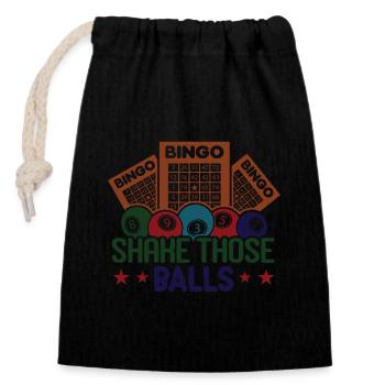 Jeu de cartes de bingo Grand-mère Joueur de bingo Cartes de bingo - Sac cadeau en coton avec cordon (14 x 20 cm) - noir - Devant