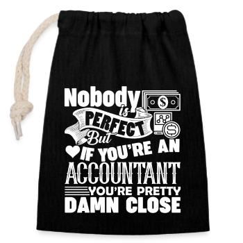 Accountant If You're An Accountant - Closable cotton gift bag (14x20cm) - black - Front