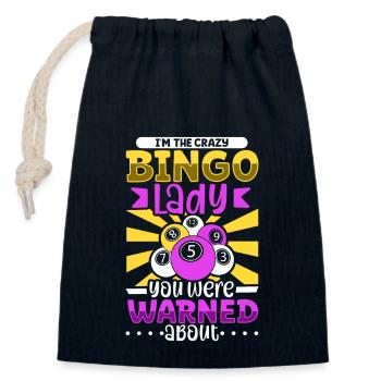 Jeu de cartes de bingo Grand-mère Joueur de bingo Cartes de bingo - Sac cadeau en coton avec cordon (14 x 20 cm) - bleu marine - Devant