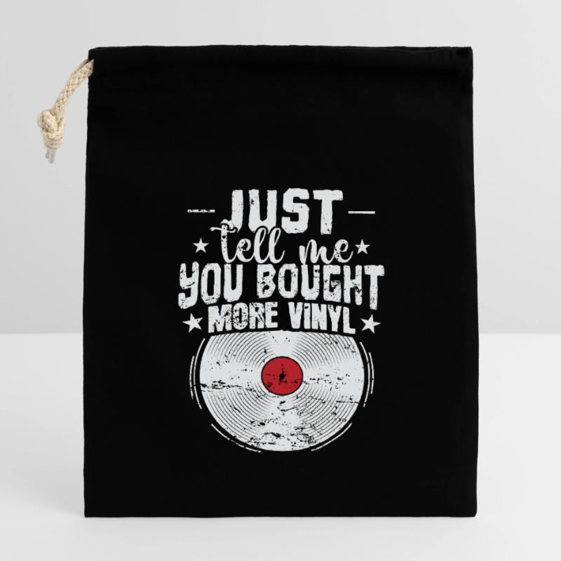 Dites-moi simplement que vous avez acheté plus de disques vinyles Sac cadeau en coton avec cordon (14 x 20 cm)