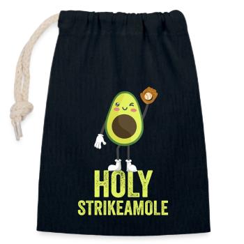 Holy Strikeamole Baseball Softball Avocado - Closable cotton gift bag (14x20cm) - navy - Front