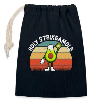Holy Strikeamole Baseball Softball Avocado - Closable cotton gift bag (14x20cm) - navy - Front