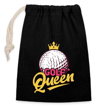 Golf Queen Golfing Par Tee - Verschließbarer Geschenkbeutel aus Baumwolle (14x20cm) - Schwarz - Vorne
