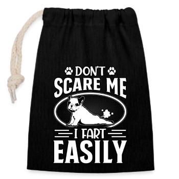 Ne me fais pas peur je pète facilement - Sac cadeau en coton avec cordon (14 x 20 cm) - noir - Devant