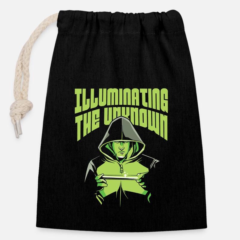 Neon chemistry - Closable cotton gift bag (14x20cm) - black