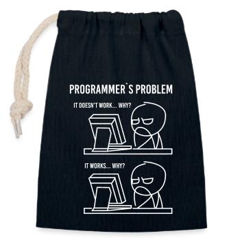 Software Entwickler Problem Lösung - Verschließbarer Geschenkbeutel aus Baumwolle (14x20cm) - Navy - Vorne