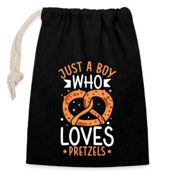 Backen Brezel Deutsch Brotbacken Bäckerei Bäcker - Verschließbarer Geschenkbeutel aus Baumwolle (14x20cm) - Schwarz - Vorne