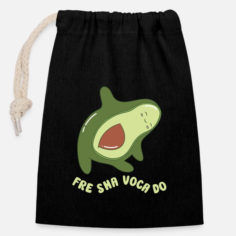 funny Avocado avocado pun avocado lover - Verschließbarer Geschenkbeutel aus Baumwolle (14x20cm) - Schwarz