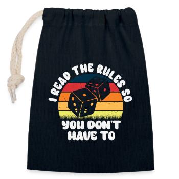 I Read The Rules So You Dont Have To - Closable cotton gift bag (14x20cm) - navy - Front