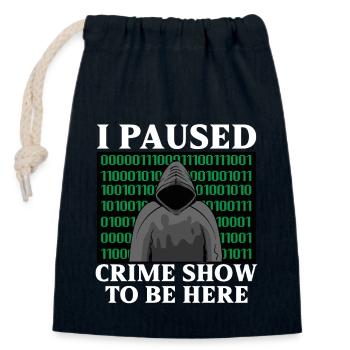 True Crime Murder Spy Crime Intérêt Idée cadeau - Sac cadeau en coton avec cordon (14 x 20 cm) - bleu marine - Devant