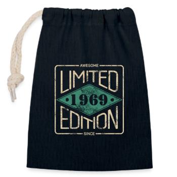 Génial depuis 1969 Retro Vintage Design - Sac cadeau en coton avec cordon (14 x 20 cm) - bleu marine - Devant