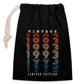 Millésime 1993 Édition Limitée 30ème Anniversaire - Sac cadeau en coton avec cordon (14 x 20 cm) - noir - Devant