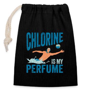 Le chlore est mon parfum Nageurs Sports de natation - Sac cadeau en coton avec cordon (14 x 20 cm) - noir - Devant