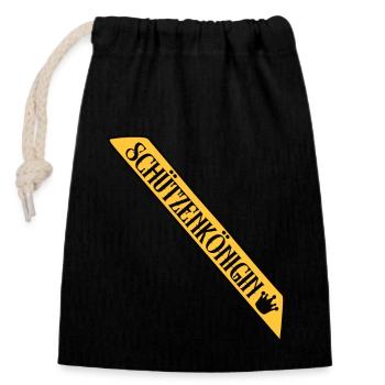 Schützenkönigin Schärpe Königskrone Schützenverein - Verschließbarer Geschenkbeutel aus Baumwolle (14x20cm) - Schwarz - Vorne
