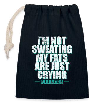 I'm not Sweating my Fats are just Crying Pilates - Verschließbarer Geschenkbeutel aus Baumwolle (14x20cm) - Navy - Vorne