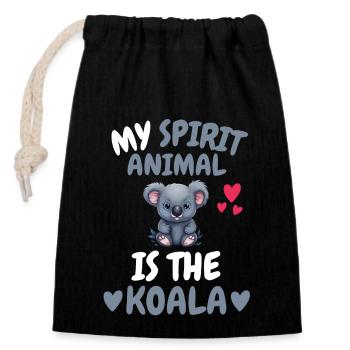 Mon cadeau spirituel d’animal Australie Koala - Sac cadeau en coton avec cordon (14 x 20 cm) - noir - Devant