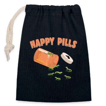 Happy Pills Green Anole Lustige Eidechse Liebhaber Humor - Verschließbarer Geschenkbeutel aus Baumwolle (14x20cm) - Navy - Vorne
