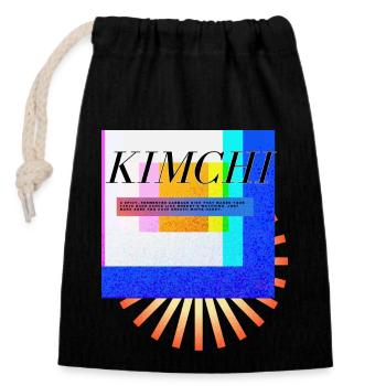 kimchi définition coréen dicton anglais - Sac cadeau en coton avec cordon (14 x 20 cm) - noir - Devant
