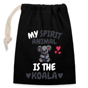 Mon cadeau spirituel d’animal Australie Koala - Sac cadeau en coton avec cordon (14 x 20 cm) - noir - Devant