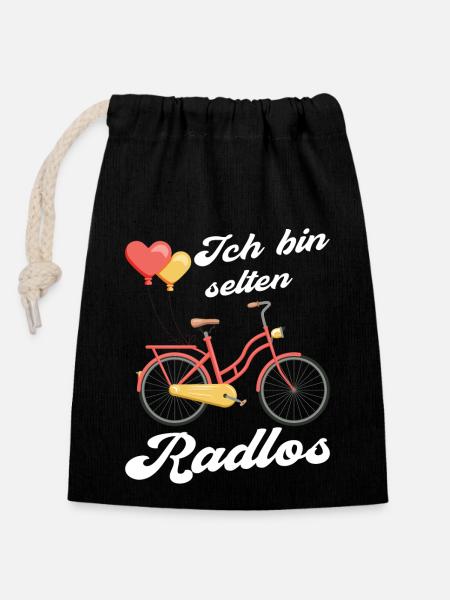 Selten Radlos Fahrrad Radsport Fahrradfahrer Bike - Verschließbarer Geschenkbeutel aus Baumwolle (14x20cm) - Schwarz