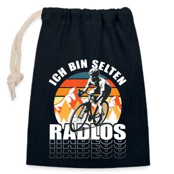 Selten Radlos Fahrrad Radsport Fahrradfahrer Bike - Verschließbarer Geschenkbeutel aus Baumwolle (14x20cm) - Navy - Vorne