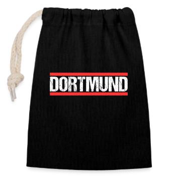 Dortmunderin Dortmunder Dortmund - Verschließbarer Geschenkbeutel aus Baumwolle (14x20cm) - Schwarz - Vorne