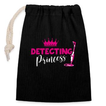 Détectez les reliques du détecteur de métaux Princess - Sac cadeau en coton avec cordon (14 x 20 cm) - noir - Devant