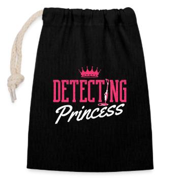 Détectez les reliques du détecteur de métaux Princess - Sac cadeau en coton avec cordon (14 x 20 cm) - noir - Devant