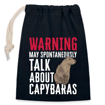 Capybara Nagetier - Verschließbarer Geschenkbeutel aus Baumwolle (14x20cm) - Navy - Vorne