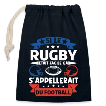 Cadeau rugbyman. cadeau rugby France. rugby fan . - Sac cadeau en coton avec cordon (14 x 20 cm) - bleu marine - Devant
