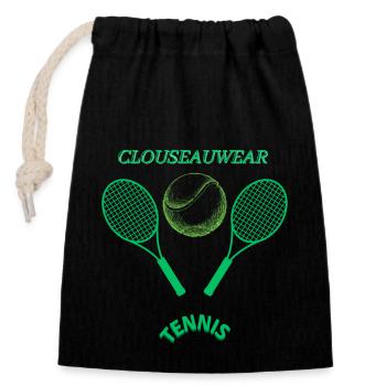 TENNIS CLOUSEAUWEAR 1 - Closable cotton gift bag (14x20cm) - black - Front