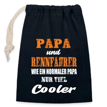 Papa und Rennfahrer Rennsport Motorsport - Verschließbarer Geschenkbeutel aus Baumwolle (14x20cm) - Navy - Vorne