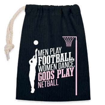 Götter spielen Netball - Verschließbarer Geschenkbeutel aus Baumwolle (14x20cm) - Navy - Vorne